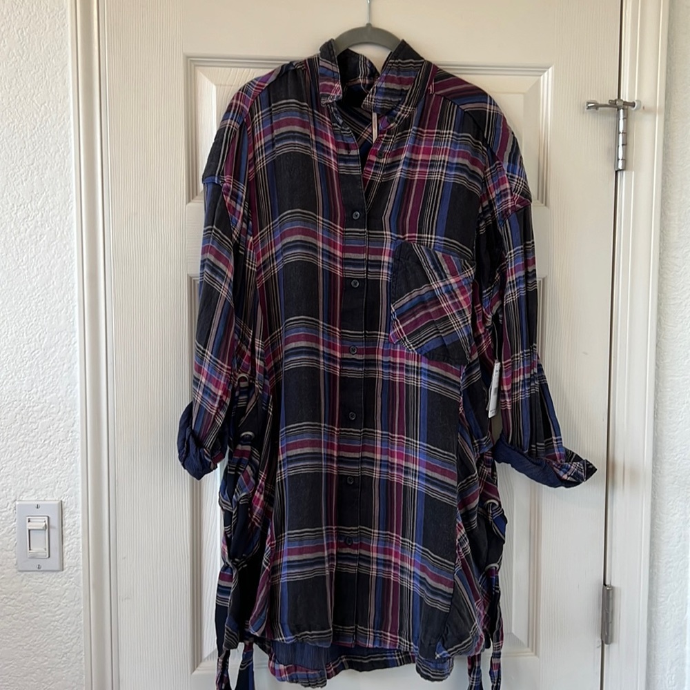 FREE PEOPLE PLAID TUNIC